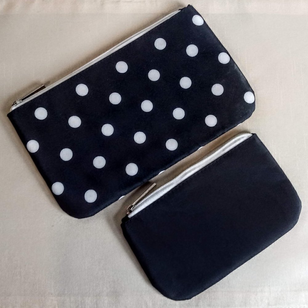 Ganz B&W Polka Dot 2-Pc. Cosmetic Bag Set